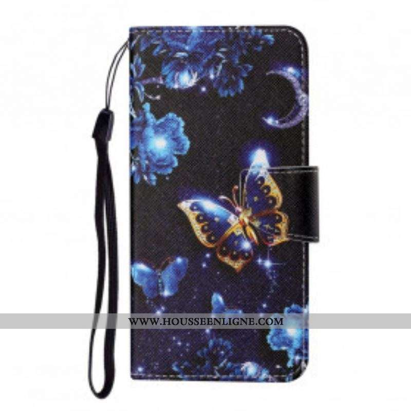 Housse Oppo A15 Précieux Papillons à Lanière