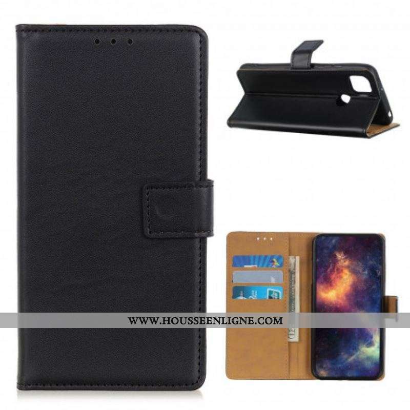 Housse Oppo A15 Simili Cuir Simple