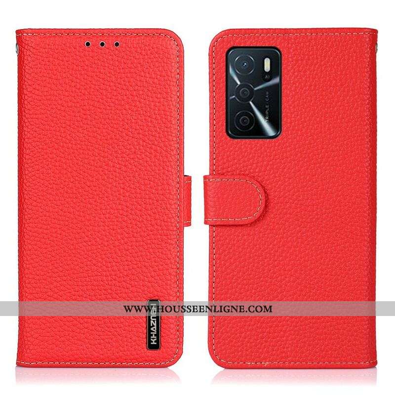 Housse Oppo A16 / A16s Cuir Litchi KHAZNEH