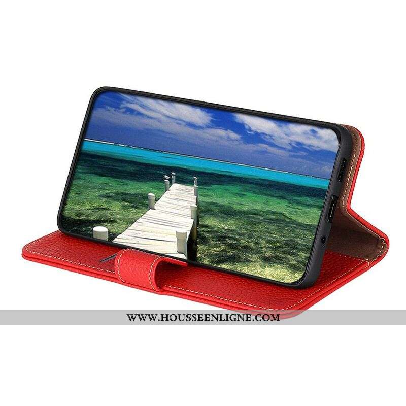 Housse Oppo A16 / A16s Cuir Litchi KHAZNEH