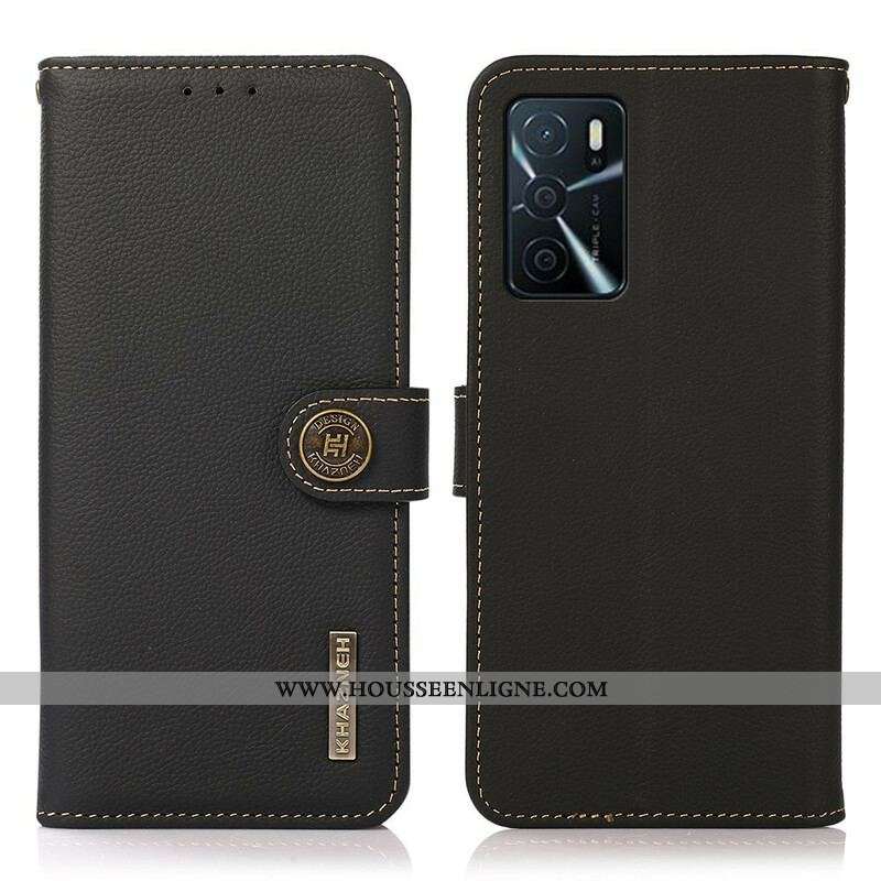 Housse Oppo A16 / A16s Cuir Véritable KHAZNEH RFID