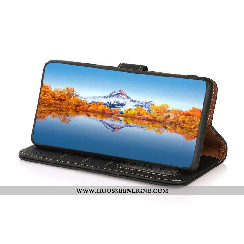 Housse Oppo A16 / A16s Cuir Véritable KHAZNEH RFID