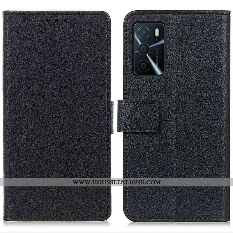 Housse Oppo A16 / A16s Effet Cuir Brillant Simple