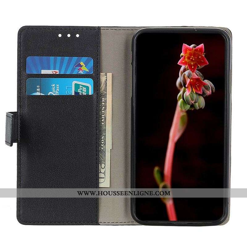 Housse Oppo A16 / A16s Effet Cuir Brillant Simple