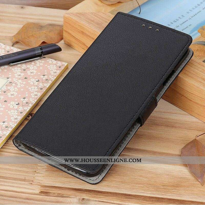 Housse Oppo A16 / A16s Effet Cuir Brillant Simple