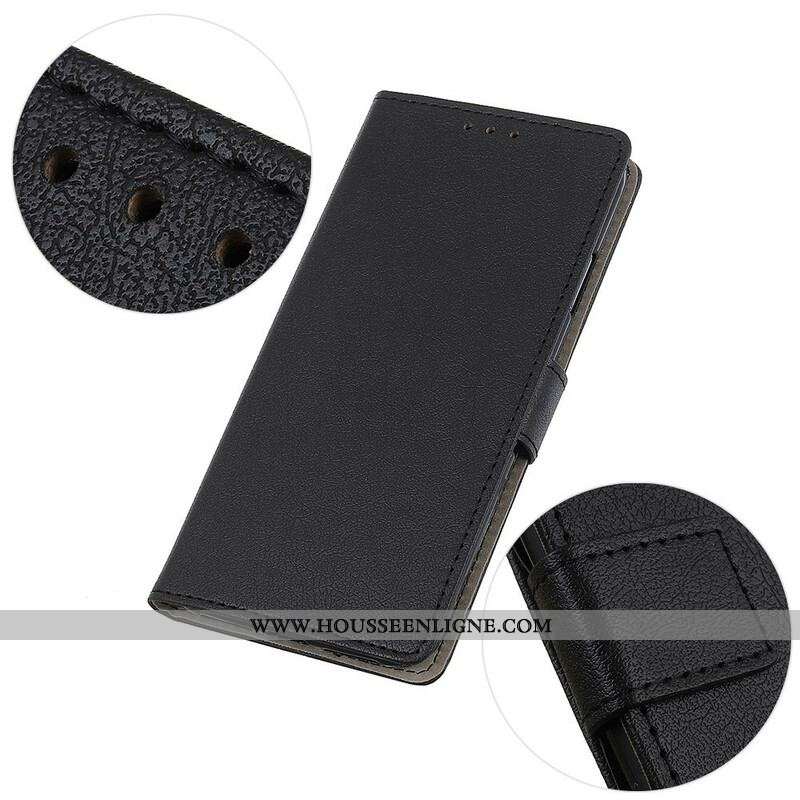Housse Oppo A16 / A16s Effet Cuir Brillant Simple