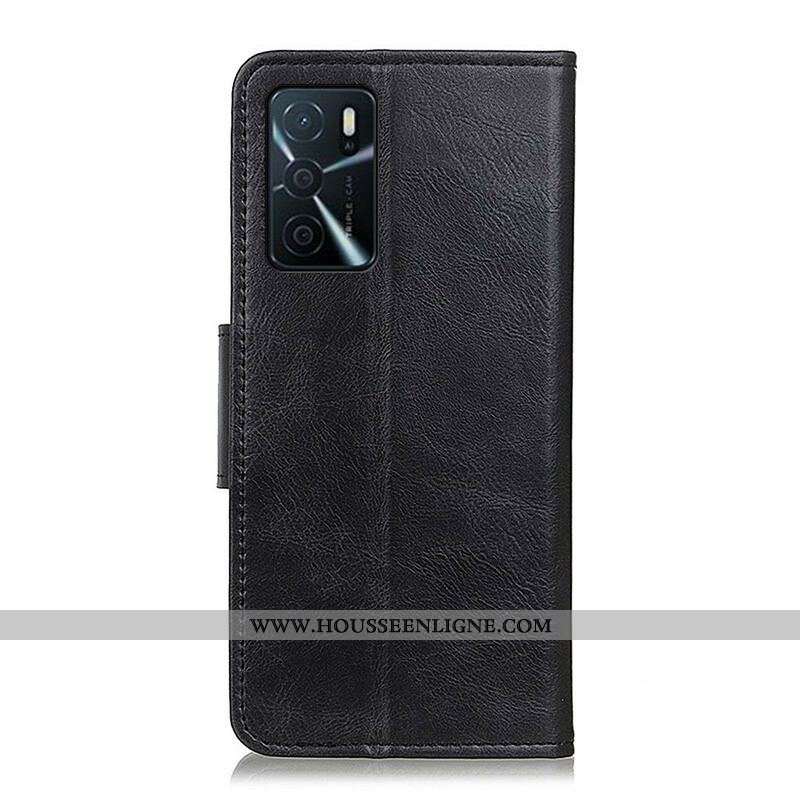 Housse Oppo A16 / A16s Effet Cuir Fermoir Réversible