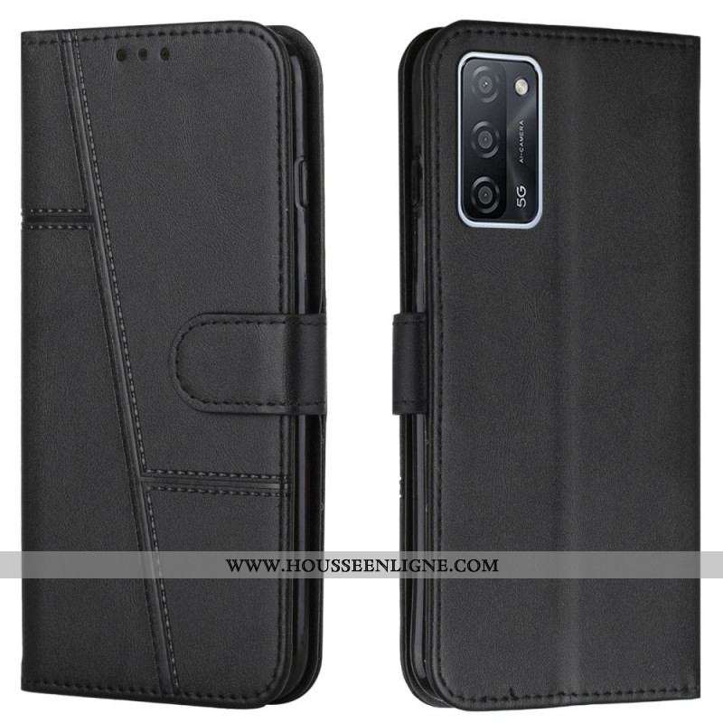 Housse Oppo A16 / A16s Effet Cuir Géo à Lanière