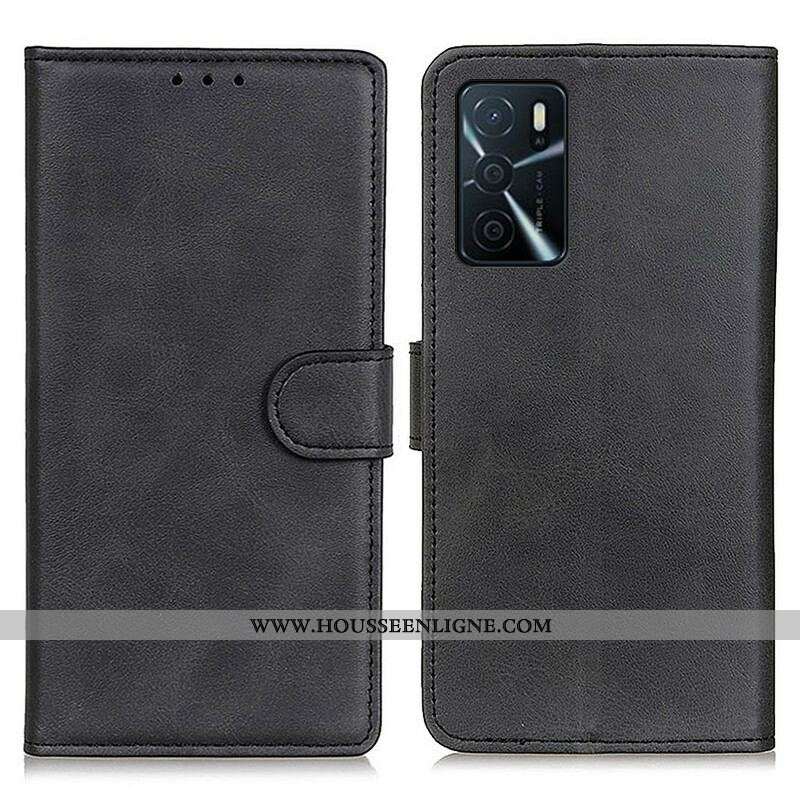 Housse Oppo A16 / A16s  Effet Cuir Matte Rétro