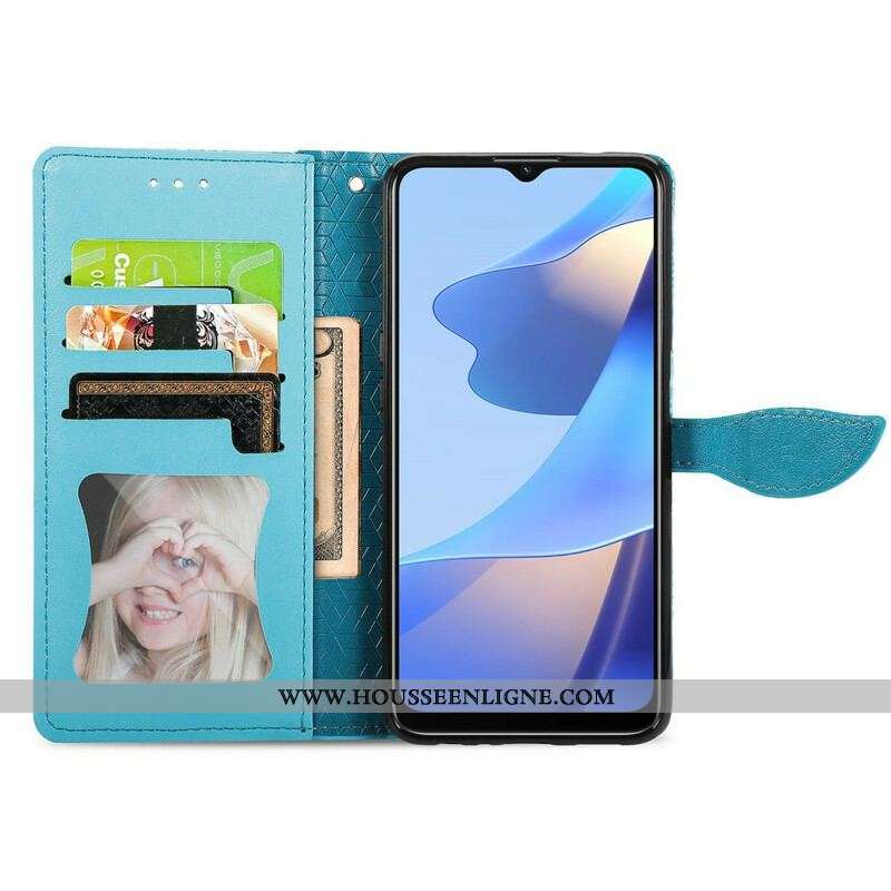 Housse Oppo A16 / A16s Feuilles Tribales