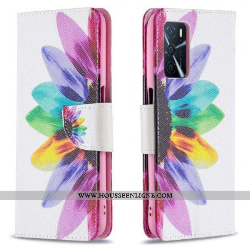 Housse Oppo A16 / A16s Fleur Aquarelle