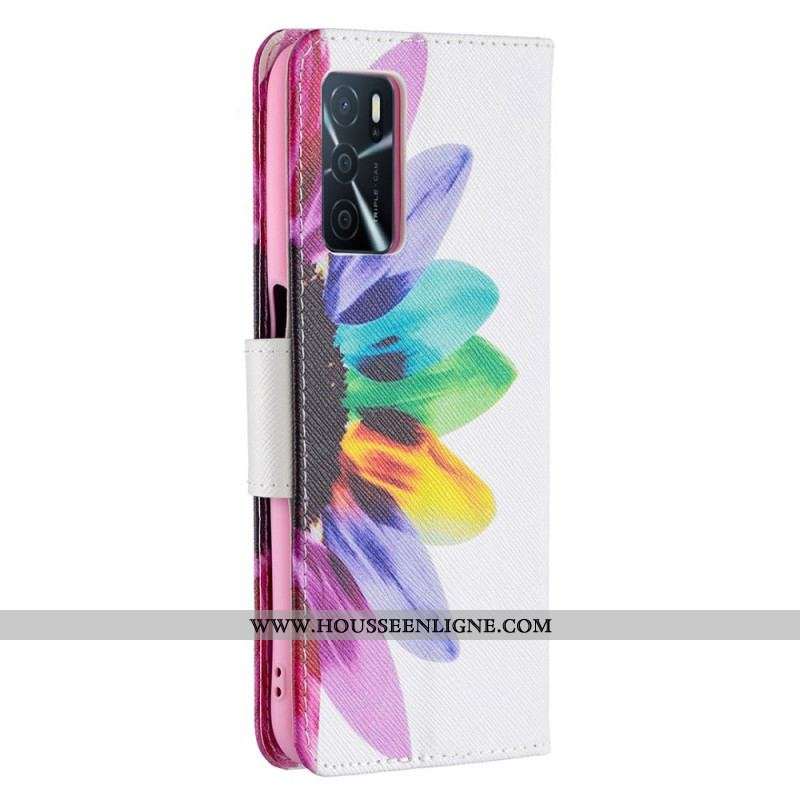 Housse Oppo A16 / A16s Fleur Aquarelle