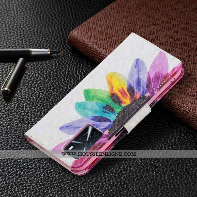 Housse Oppo A16 / A16s Fleur Aquarelle