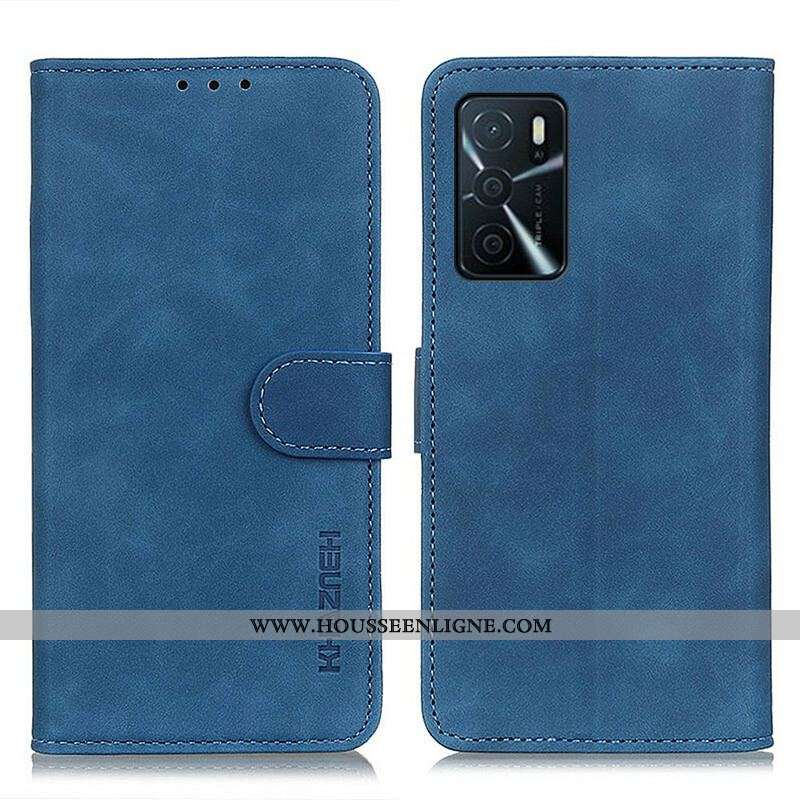 Housse Oppo A16 / A16s Mate Effet Cuir Vintage KHAZNEH