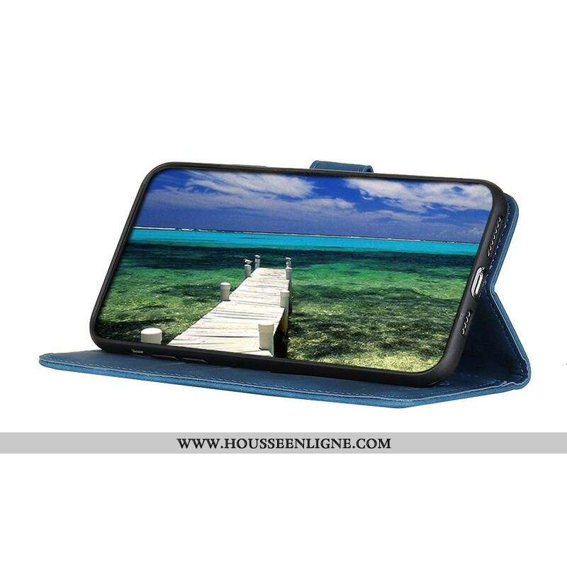 Housse Oppo A16 / A16s Mate Effet Cuir Vintage KHAZNEH