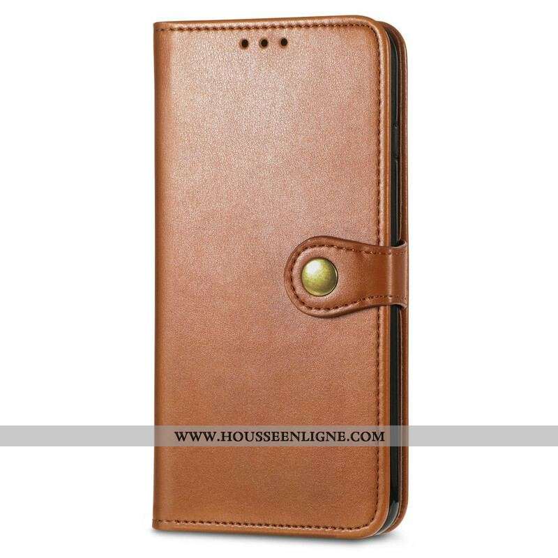 Housse Oppo A16 / A16s Simili Cuir et Fermoir Vintage