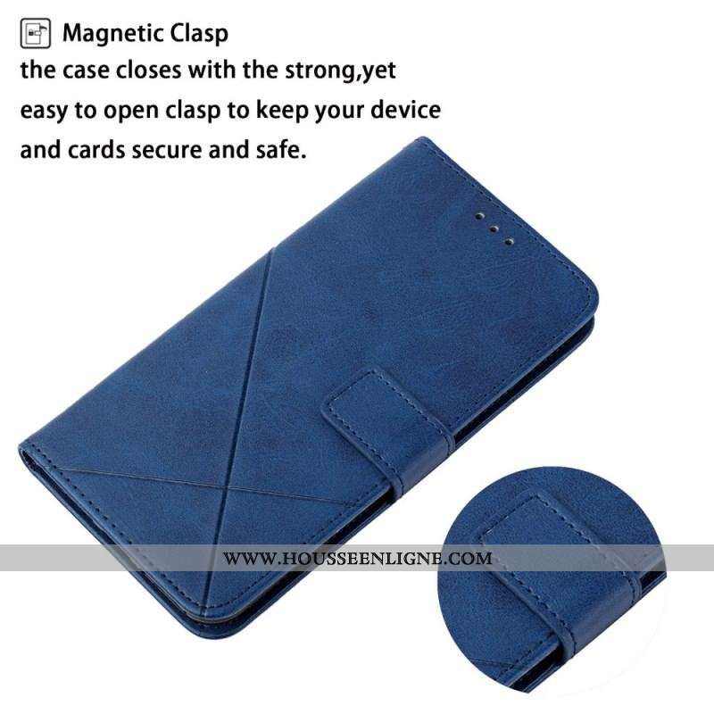 Housse Oppo A16 / A16s Style Cuir Géo X Design