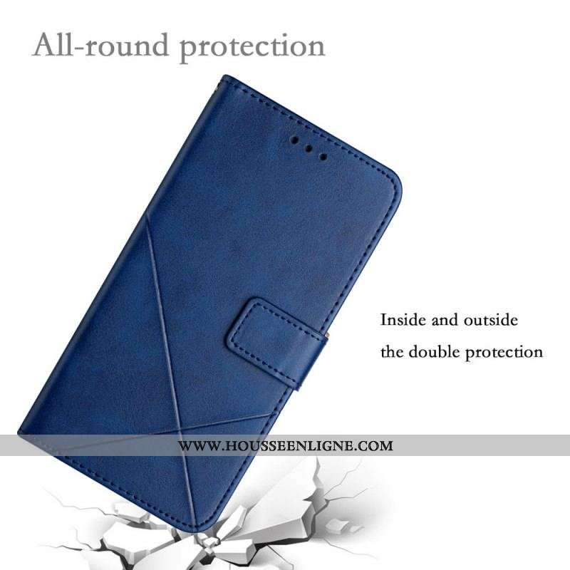 Housse Oppo A16 / A16s Style Cuir Géo X Design
