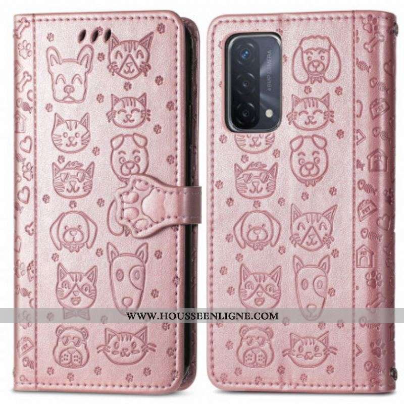 Housse Oppo A54 5G / A74 5G Animaux Animés