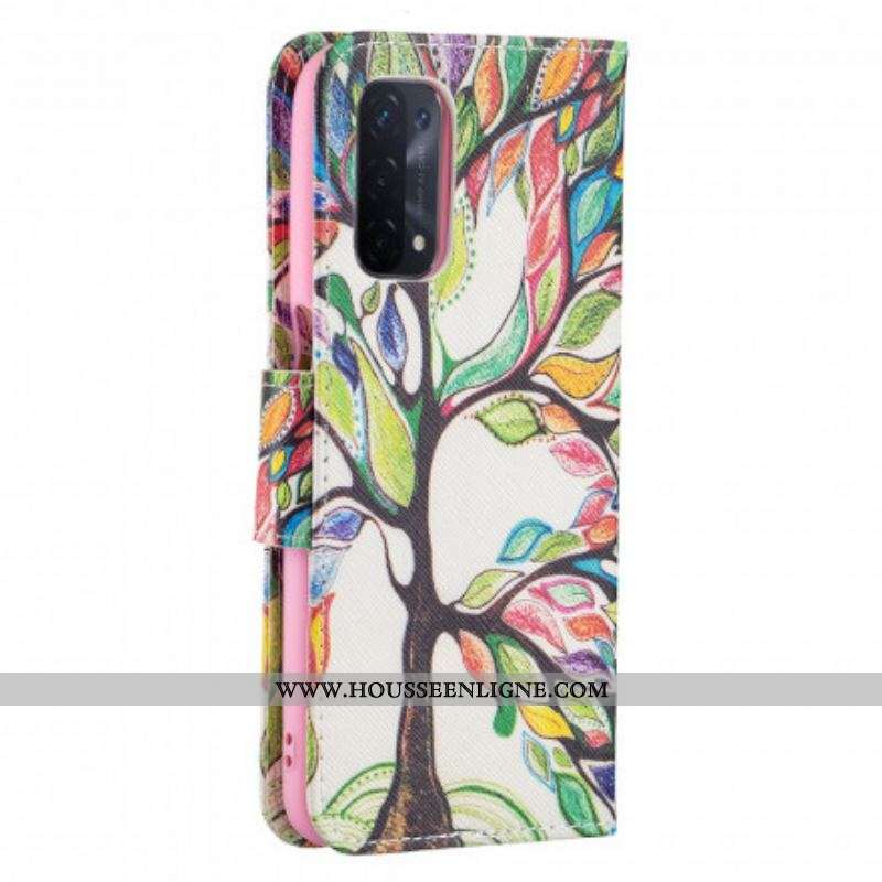 Housse Oppo A54 5G / A74 5G Arbre Coloré