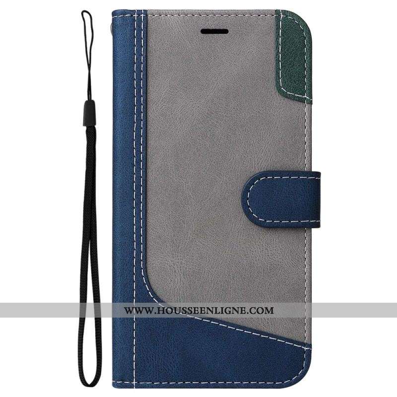 Housse Oppo A54 5G / A74 5G Bicolore avec Lanière