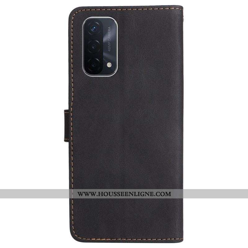 Housse Oppo A54 5G / A74 5G Bicolore avec Lanière