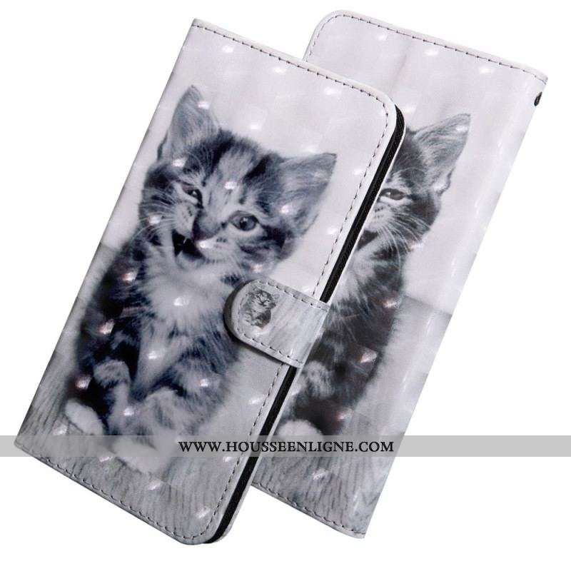 Housse Oppo A54 5G / A74 5G Chaton avec Lanière