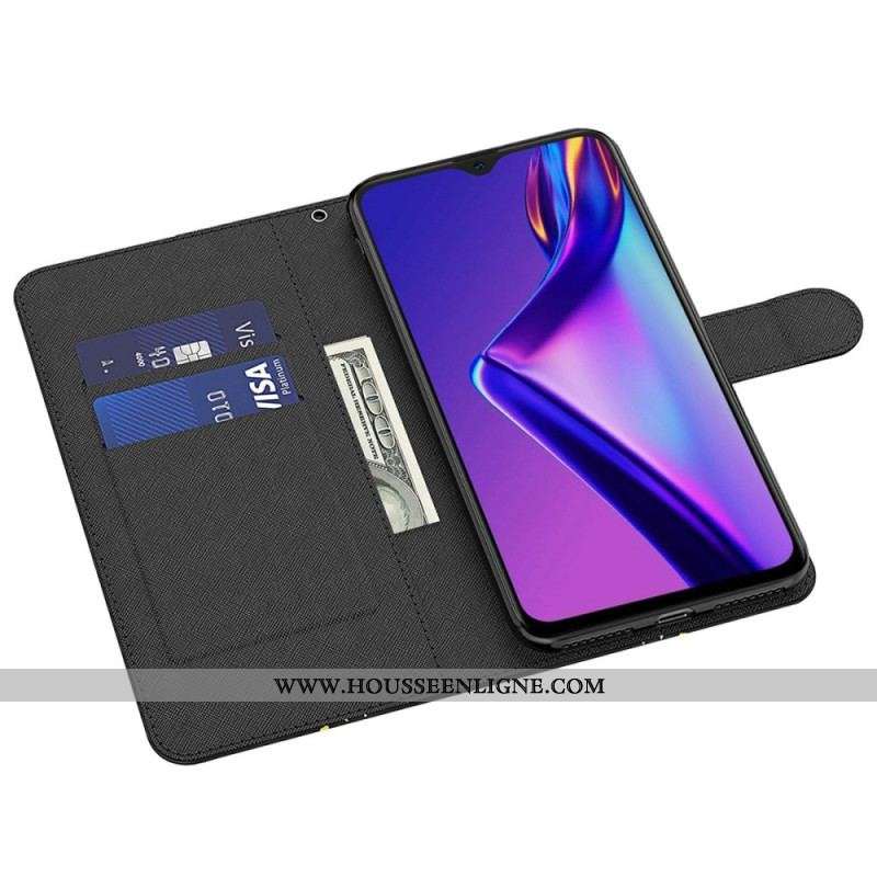 Housse Oppo A54 5G / A74 5G Dentelle à Lanière
