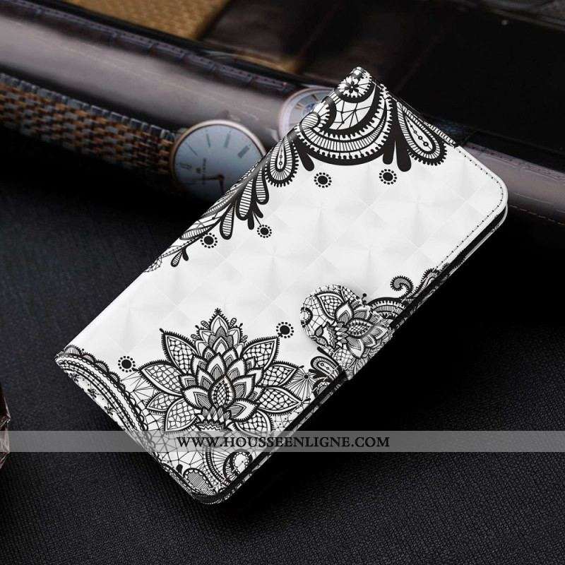 Housse Oppo A54 5G / A74 5G Dentelle à Lanière