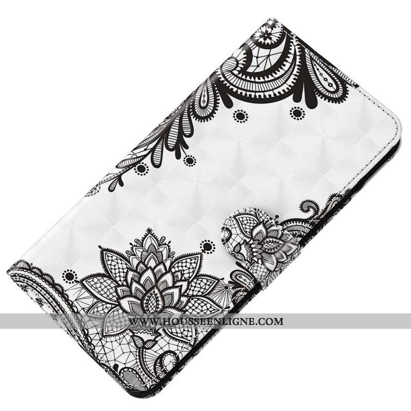 Housse Oppo A54 5G / A74 5G Dentelle à Lanière