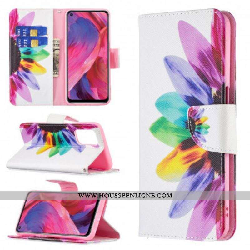 Housse Oppo A54 5G / A74 5G Fleur Aquarelle