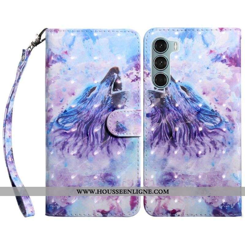 Housse Oppo A54 5G / A74 5G Loup avec Lanière