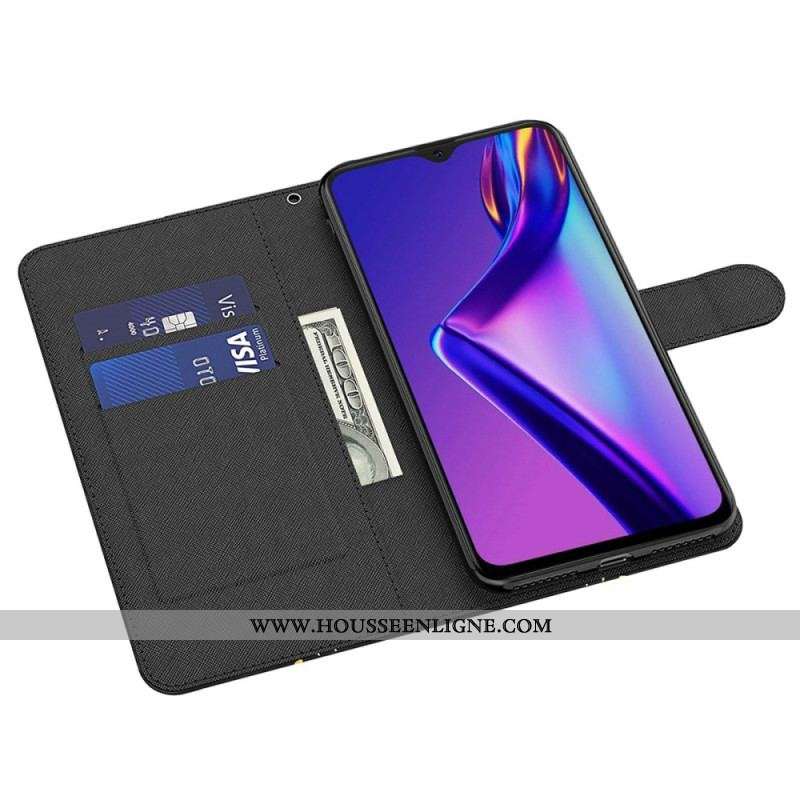 Housse Oppo A54 5G / A74 5G Loup à Lanière