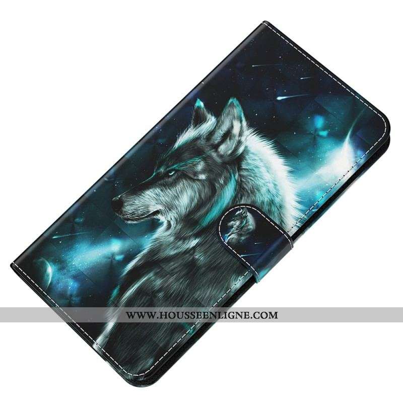 Housse Oppo A54 5G / A74 5G Loup à Lanière