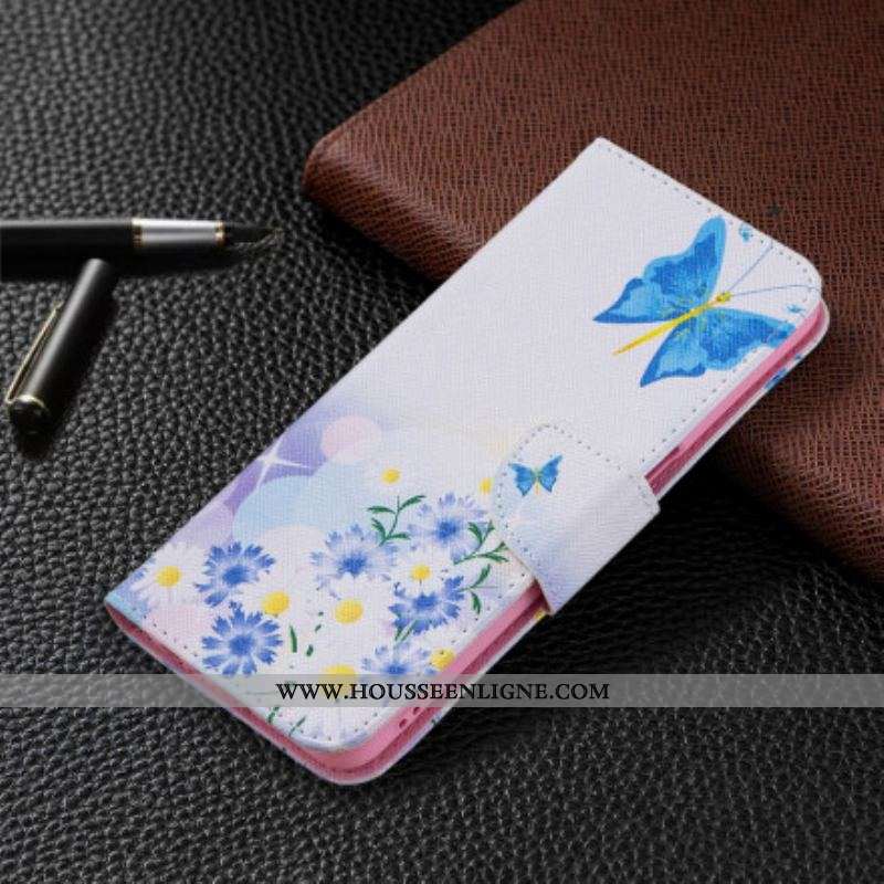 Housse Oppo A54 5G / A74 5G Papillons et Fleurs Peints