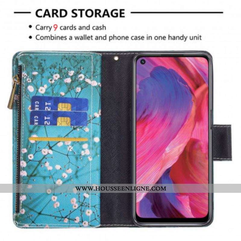 Housse Oppo A54 5G / A74 5G Poche Zippée Arbre