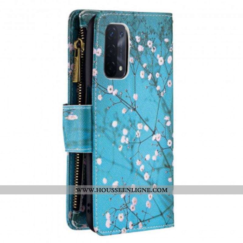 Housse Oppo A54 5G / A74 5G Poche Zippée Arbre