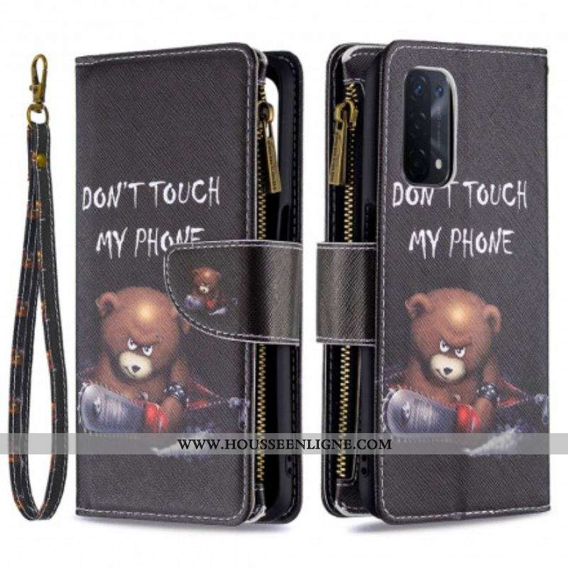 Housse Oppo A54 5G / A74 5G Poche Zippée Ours