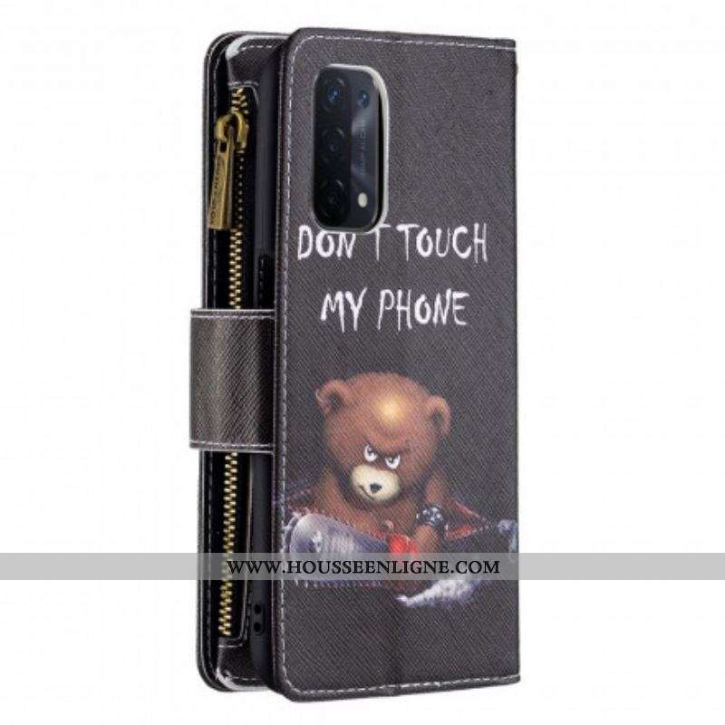Housse Oppo A54 5G / A74 5G Poche Zippée Ours