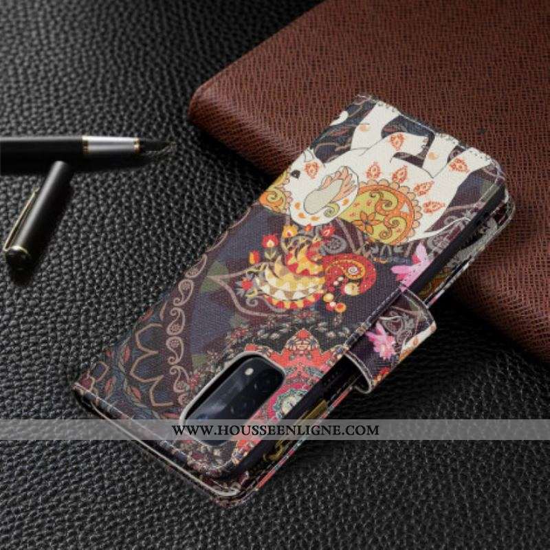 Housse Oppo A54 5G / A74 5G Poche Zippée Éléphant