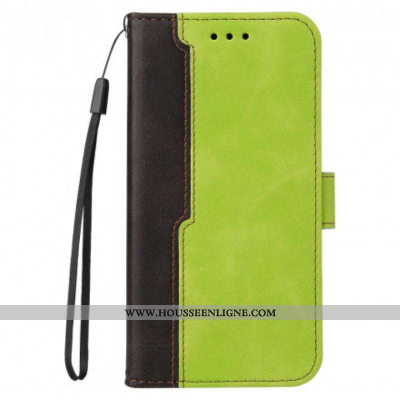 Housse Oppo A54 5G / A74 5G Simili Cuir Bicolore Coloré