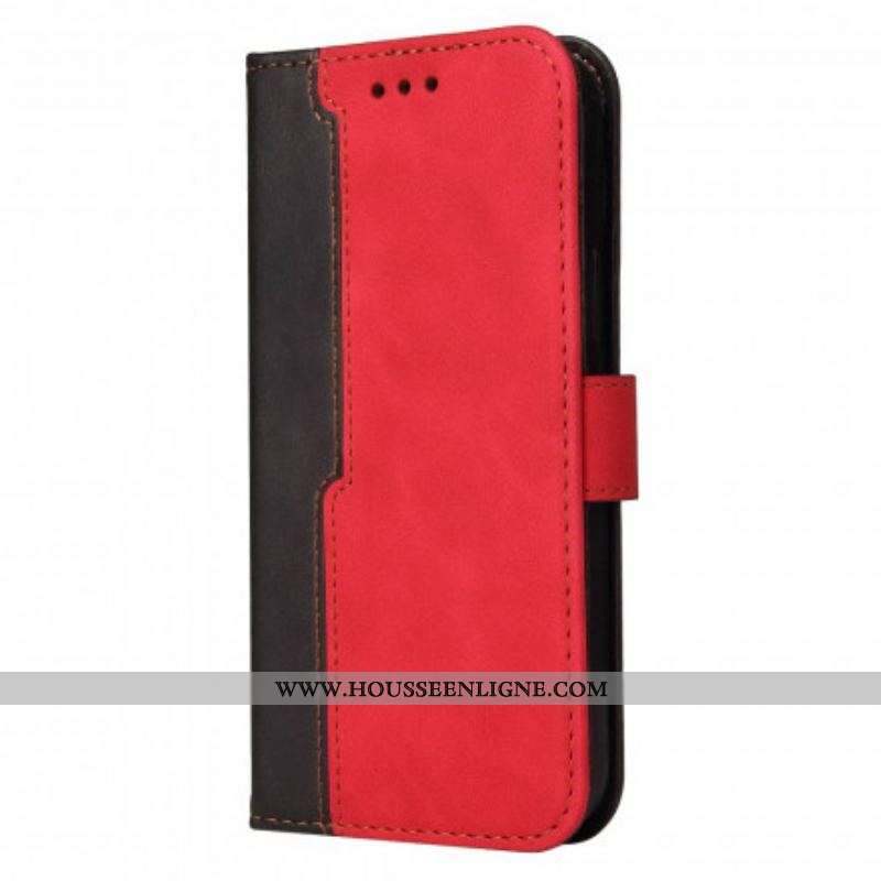 Housse Oppo A54 5G / A74 5G Simili Cuir Bicolore Coloré