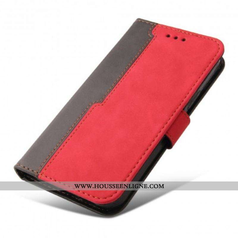 Housse Oppo A54 5G / A74 5G Simili Cuir Bicolore Coloré