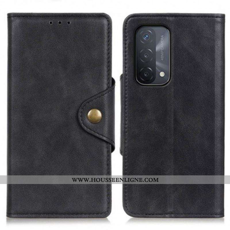 Housse Oppo A54 5G / A74 5G Simili Cuir Bouton