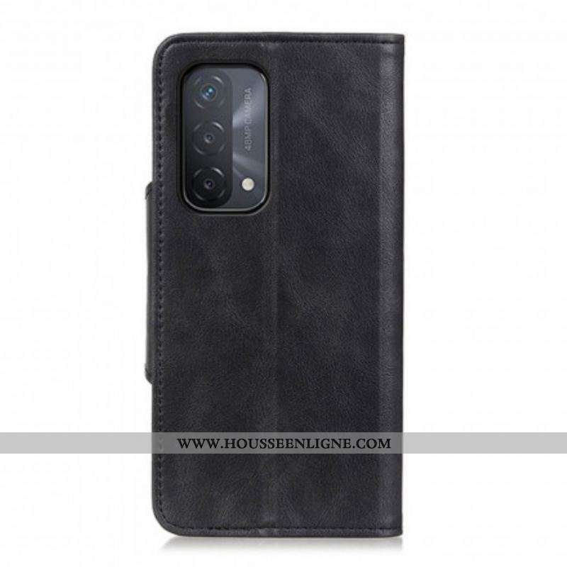 Housse Oppo A54 5G / A74 5G Simili Cuir Bouton