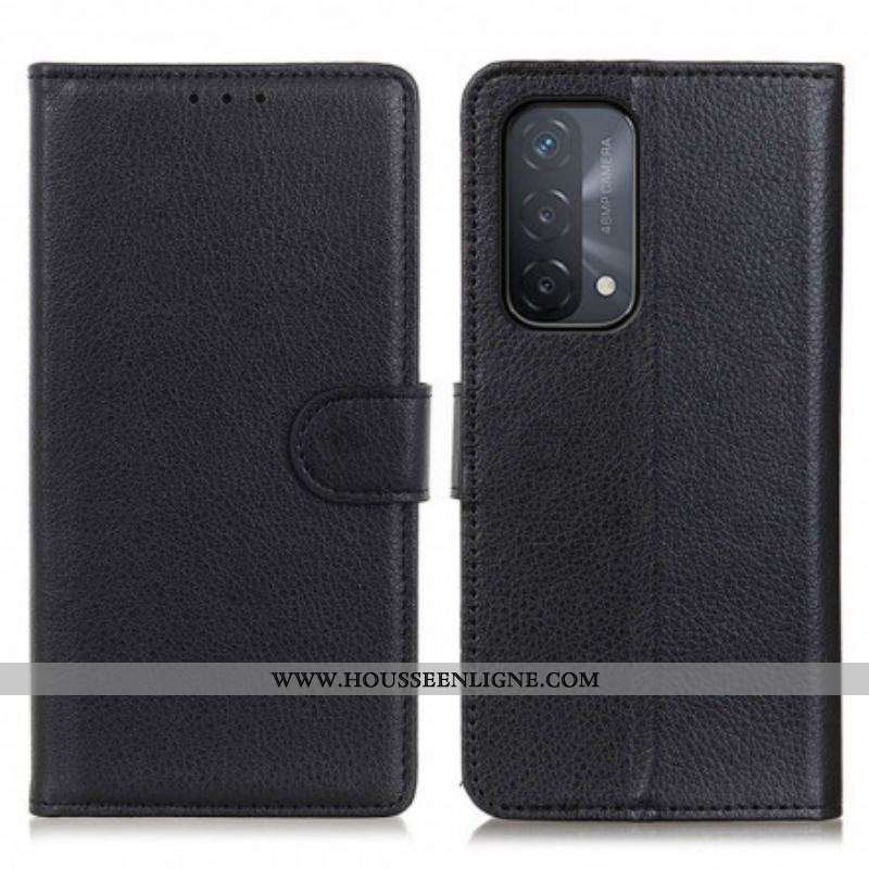 Housse Oppo A54 5G / A74 5G Simili Cuir Litchi