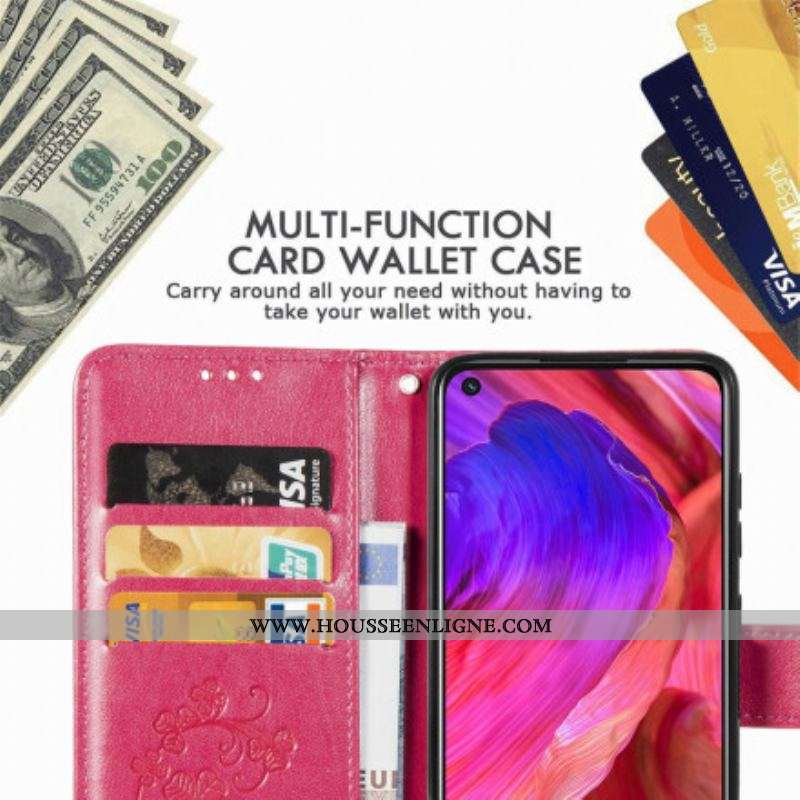 Housse Oppo A54 5G / A74 5G Trèfle Quatre Feuilles
