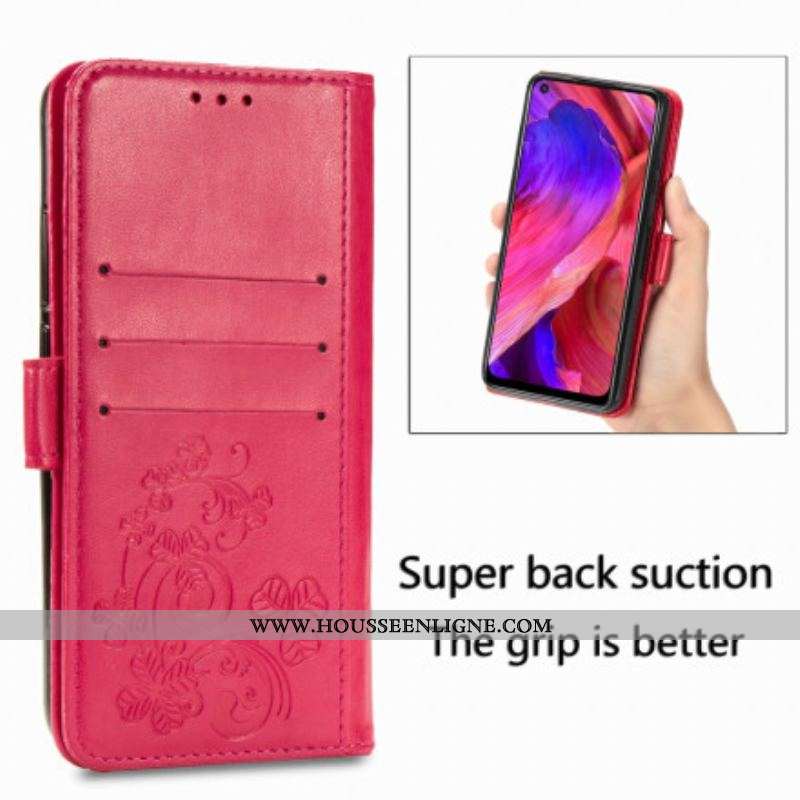 Housse Oppo A54 5G / A74 5G Trèfle Quatre Feuilles