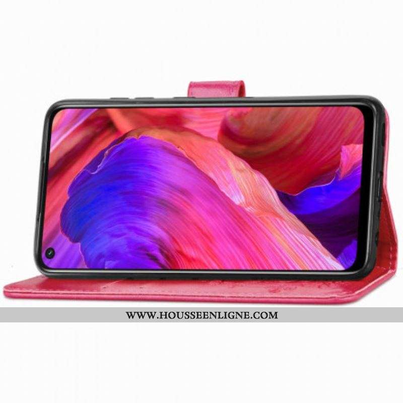 Housse Oppo A54 5G / A74 5G Trèfle Quatre Feuilles