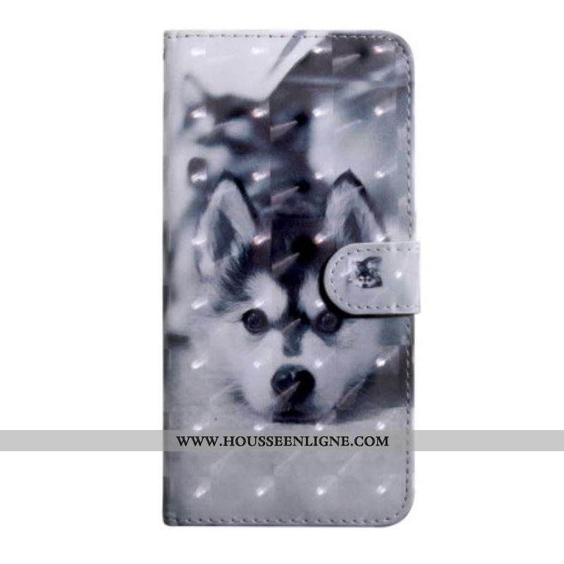 Housse Oppo A54 / A74 5G Chien Husky avec Lanière